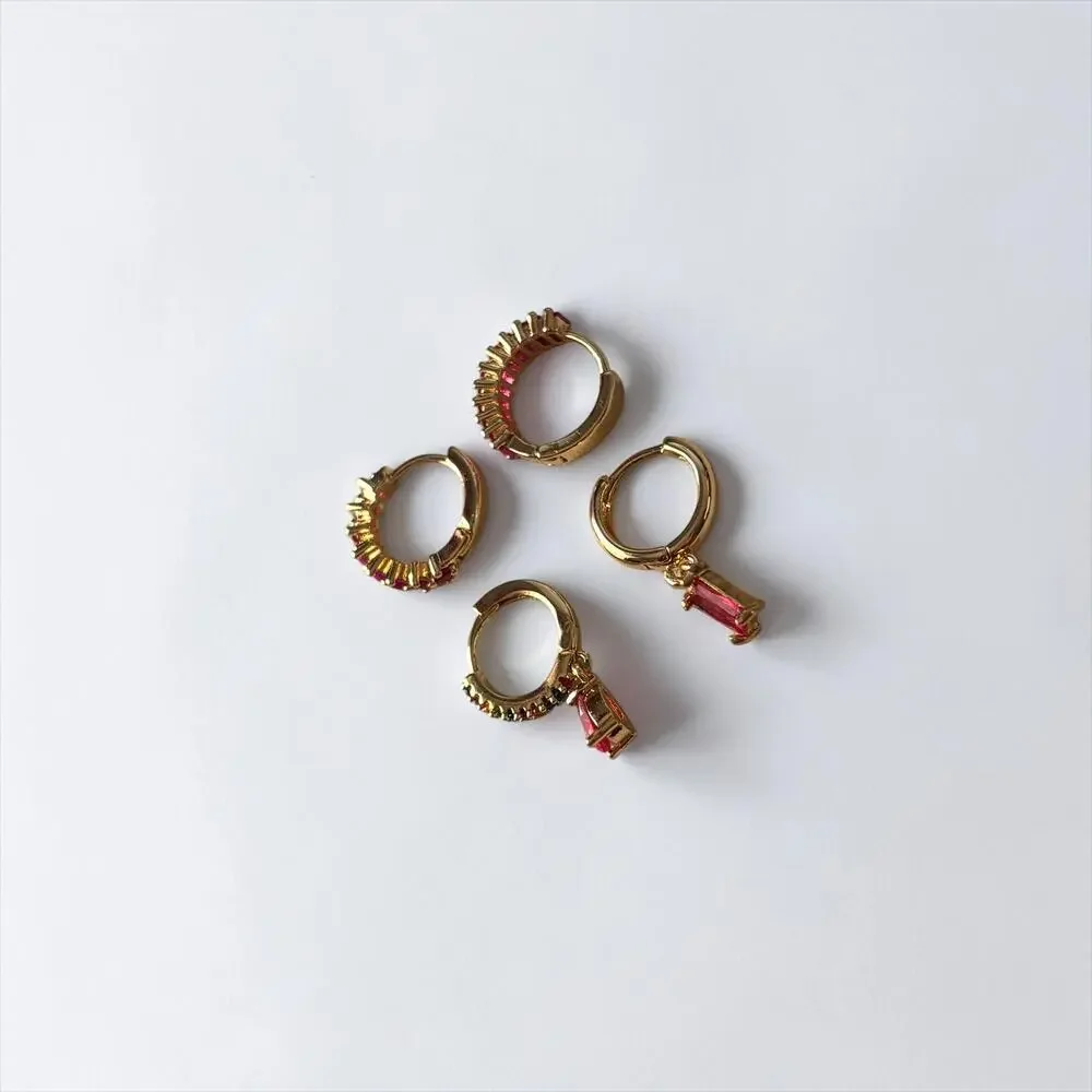Pink Crystal Mix & Match Earring Set